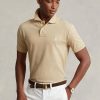 Beige Poloshirts aus Mesh für Herren von Ralph Lauren im Custom-Slim-Fit