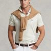 Beige Ralph Lauren Custom Slim Fit Poloshirts aus weicher Baumwolle für Herren