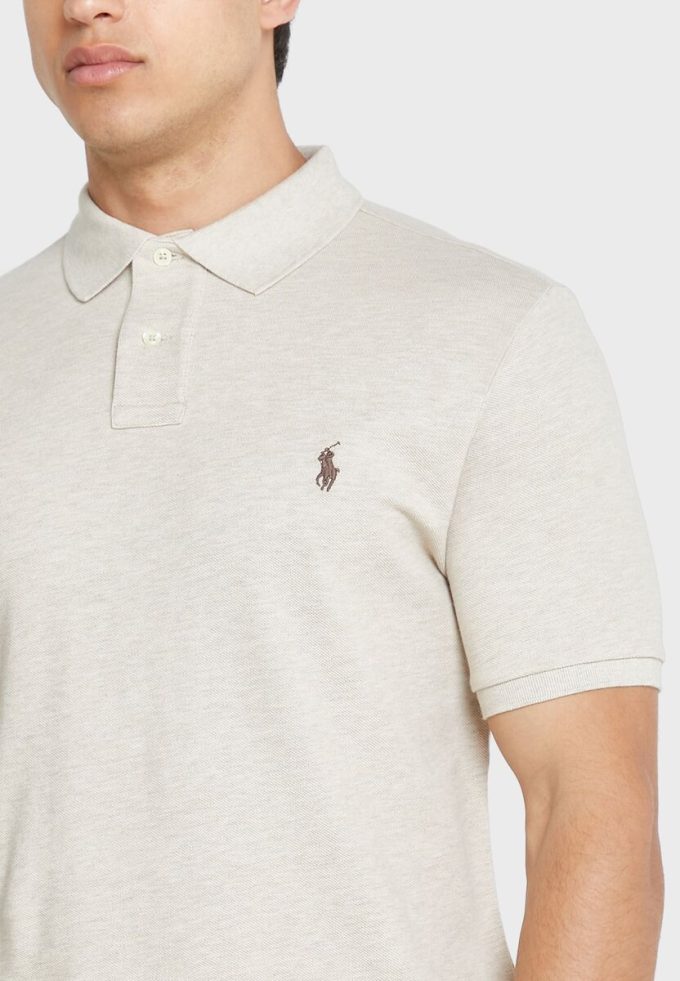 Beige Ralph Lauren Essential Poloshirts für Herren