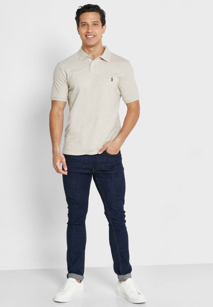Beige Ralph Lauren Essential Poloshirts für Herren