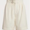 Beige Ralph Lauren Francine Shorts aus Shantung-Seide für Damen
