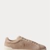 Beige Ralph Lauren Heritage Court II Wildleder-Sneaker für Herren