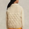 Beige Ralph Lauren Hybrid-Jacken mit hochflorigem und Ripstop-Einsatz für Damen