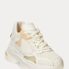 Beige Ralph Lauren Logo Tech Sneakers für Damen