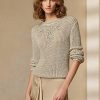 Beige Ralph Lauren Rollkragenpullover aus Seide mit Verzierung für Damen