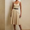 Beige Ralph Lauren Semira Tageskleid aus Wollgabardine für Damen