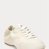 Beige Ralph Lauren The Suede Pony Ballerina-Sneakers für Damen