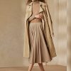 Beige Ralph Lauren Witley Stretch-Flanellröcke für Damen