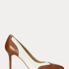 Beige / Weiß Ralph Lauren Lynden Pumps aus Nappa- und brüniertem Leder für Damen