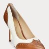 Beige / Weiß Ralph Lauren Lynden Pumps aus Nappa- und brüniertem Leder für Damen
