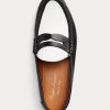 Beige / Weiße Ralph Lauren Chalmers Penny Loafer aus Kalbsleder für Damen
