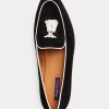 Beige / Weiße Ralph Lauren Laurel Tassel Loafer aus Ziegenwildleder für Damen