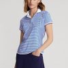 Blau/Weiß gestreifte Jersey-Poloshirts von Ralph Lauren für Damen