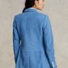 Blaue Blazer aus Lammfell-Wildleder für Damen von Ralph Lauren