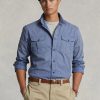Blaue Chino-Arbeitshemden im Classic Fit von Ralph Lauren für Herren