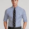 Blaue formelle Slim Fit-Hemden aus gestreifter Popeline von Ralph Lauren für Herren