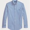 Blaue formelle Slim Fit-Hemden aus gestreifter Stretch-Popeline von Ralph Lauren für Herren