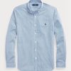 Blaue formelle Slim Fit-Hemden aus gestreifter Stretch-Popeline von Ralph Lauren für Herren