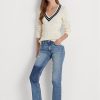 Blaue, gerade geschnittene High-Rise-Jeans von Ralph Lauren für Damen