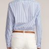 Blaue gestreifte Baumwollhemden „Adrien“ von Ralph Lauren für Damen