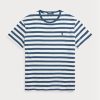 Blaue Herren Ralph Lauren Classic Fit gestreifte Jersey-T-Shirts