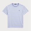 Blaue Herren Ralph Lauren Custom Slim Fit gestreifte Jersey-T-Shirts
