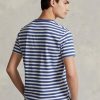 Blaue Herren Ralph Lauren Custom Slim Fit gestreifte Jersey-T-Shirts