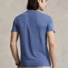 Blaue Herren Ralph Lauren Custom Slim Fit Rundhals-T-Shirts