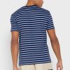Blaue Herren Ralph Lauren gestreifte Rundhals-T-Shirts