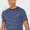 Blaue Herren Ralph Lauren gestreifte Rundhals-T-Shirts