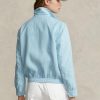 Blaue Leinen-Windjacke von Ralph Lauren für Damen