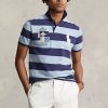 Blaue Poloshirts aus Mesh mit Big Pony-Print für Herren von Ralph Lauren