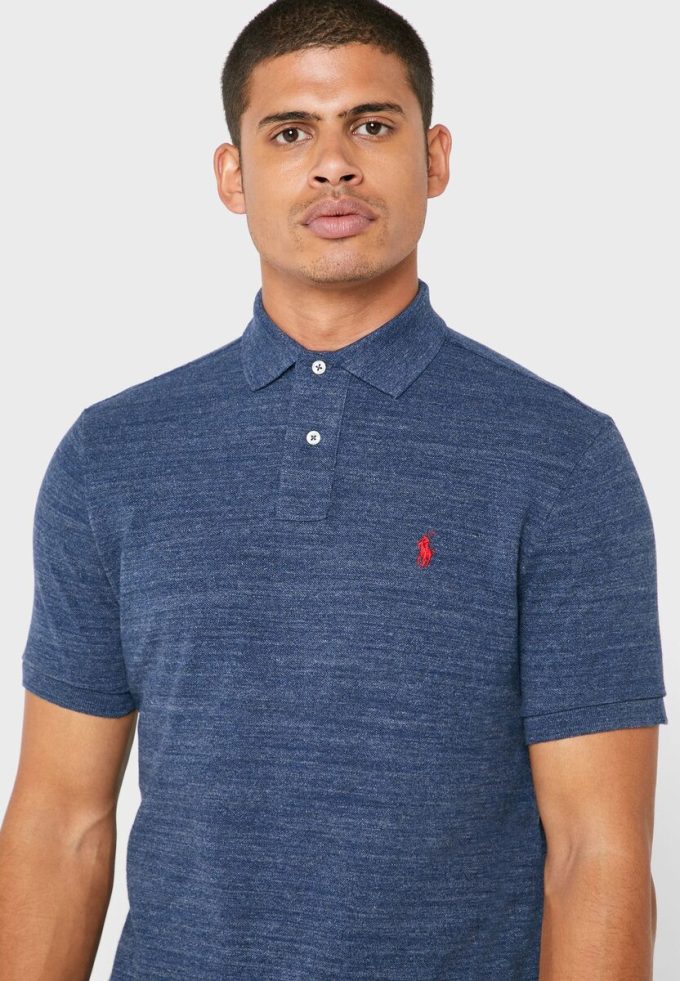 Blaue Poloshirts aus Mesh von Ralph Lauren für Herren