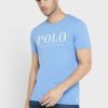Blaue Poloshirts mit Rundhalsausschnitt und Logo für Herren von Ralph Lauren