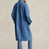 Blaue Ralph Lauren-Automäntel aus Baumwoll-Seiden-Mischgewebe für Damen