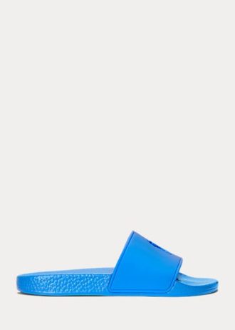 Blaue Ralph Lauren Big Pony Hausschuhe für Damen