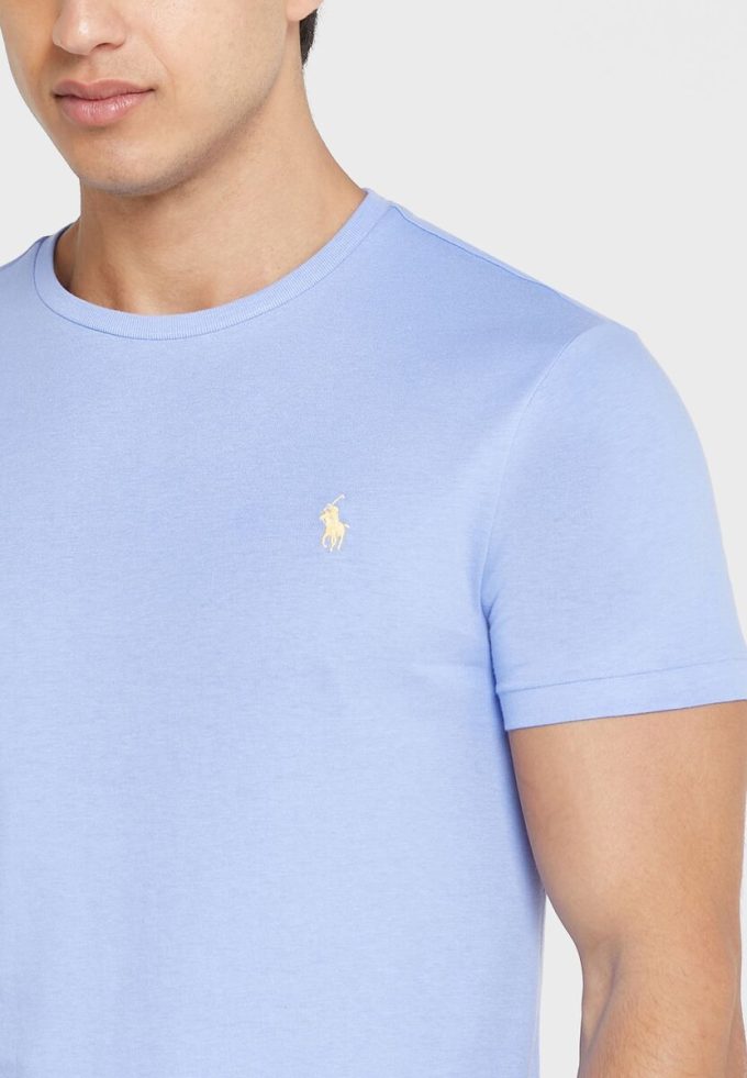 Blaue Ralph Lauren Essential T-Shirts mit Rundhalsausschnitt für Herren