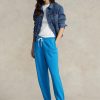 Blaue Ralph Lauren Fleece-Sporthose für Damen