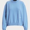 Blaue Ralph Lauren Fleece-Sweatshirts mit Rundhalsausschnitt für Damen