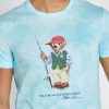 Blaue Ralph Lauren Graphic T-Shirts mit Rundhalsausschnitt für Herren