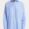 Blaue Ralph Lauren High-Low-Hemden aus Baumwolle für Damen