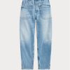 Blaue Ralph Lauren High-Rise Tapered Fit Jeans für Damen