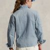 Blaue Ralph Lauren Micro-Check Indigo-Jeansjacken für Herren