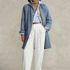 Blaue Ralph Lauren Oversize-Doubleface-Automäntel für Damen