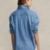 Blaue Ralph Lauren Oversize-Jeanshemden für Damen