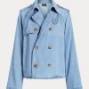 Blaue Ralph Lauren Oversize-Jeansmäntel im Boxy-Fit für Damen