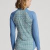 Blaue Ralph Lauren Print Jersey-Sweatshirts mit Viertelreißverschluss für Damen