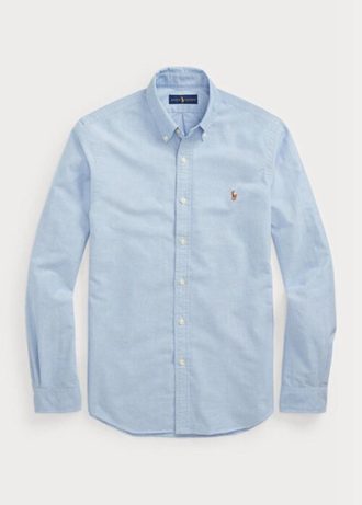 Blaue Ralph Lauren Slim Fit Oxford-Hemden für Herren