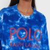 Blaue Ralph Lauren Strick-Sweatshirts mit Rundhalsausschnitt für Damen
