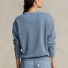 Blaue Ralph Lauren Sweatshirts mit Rundhalsausschnitt aus Bio-Baumwolle für Damen
